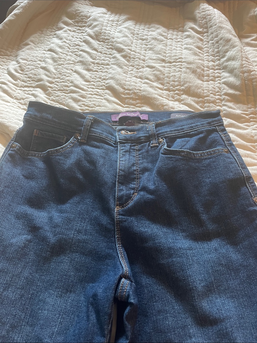 Gloria Vanderbilt High-Rise Jeans Dark Blue Sz 8 Inseam: 30”